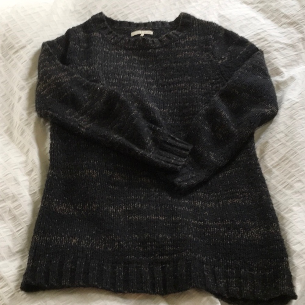 Black with brown marl tunic-length sweater